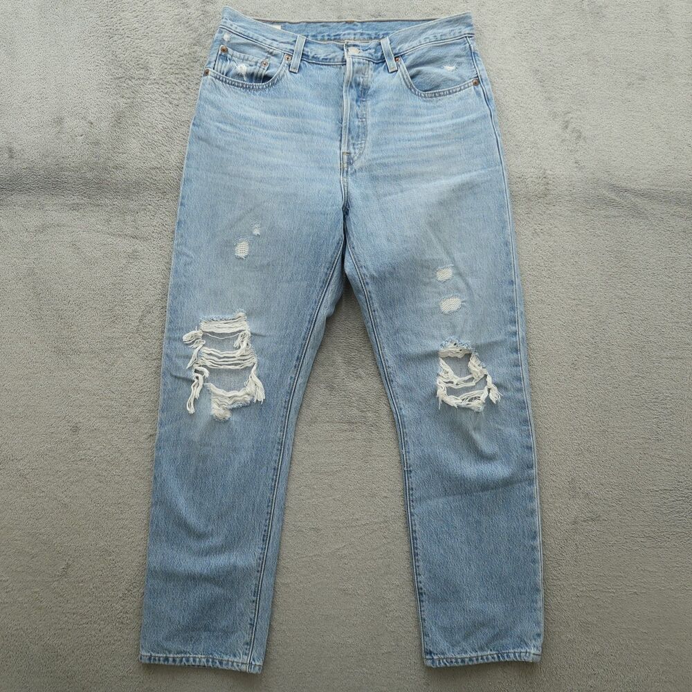 Levi's 501 Jeans Women's Size 29 Blue High-Rise Straight Button Fly 29" Inseam